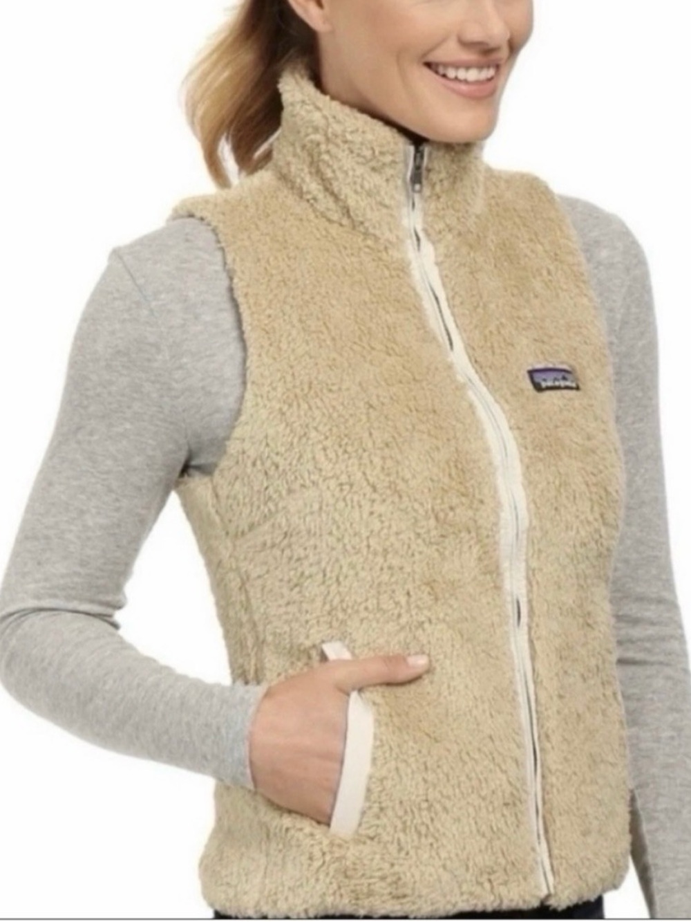 Patagonia Sherpa Fleece Vest - Cream size M